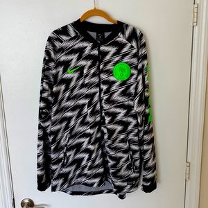 XL Nike Nigera FC Black & White Pattern Lightweight Dri Fit Jacket NAIJA accent